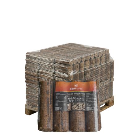 Holzbriketts rund Giant Flames ohne Bindemittel – 95 × 4,8 kg (456 kg)