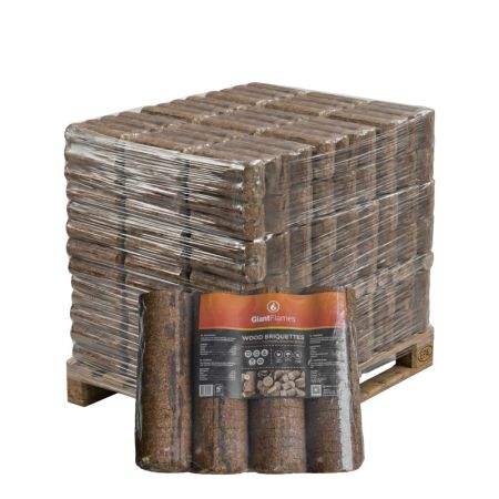 Holzbriketts rund Giant Flames ohne Bindemittel – Palette 190 × 4,8 kg (912 kg)