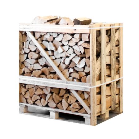 Brennholz Mix Birke & Esche kammergetrocknet 25 cm – Halbe Palette 450 kg