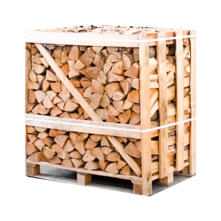 Brennholz Esche kammergetrocknet 25 cm – Halbe Palette 385 kg