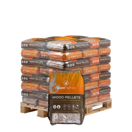 Holzpellets ENplus A1 Giant Flames – Halbe Palette 35 × 15 kg (525 kg)
