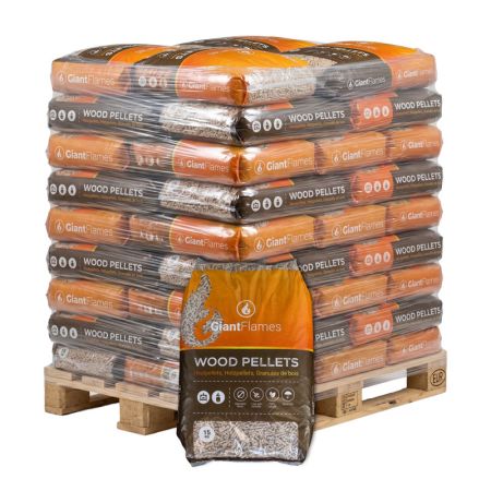 Holzpellets ENplus A1 Giant Flames – Palette 65 × 15 kg (975 kg)