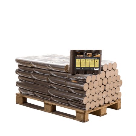 Buchenbriketts rund Pollmeier Premium Plus – Halbe Palette 48 × 10 kg (480 kg)
